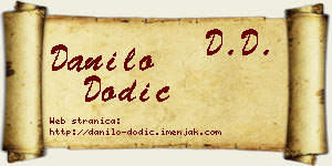 Danilo Dodić vizit kartica